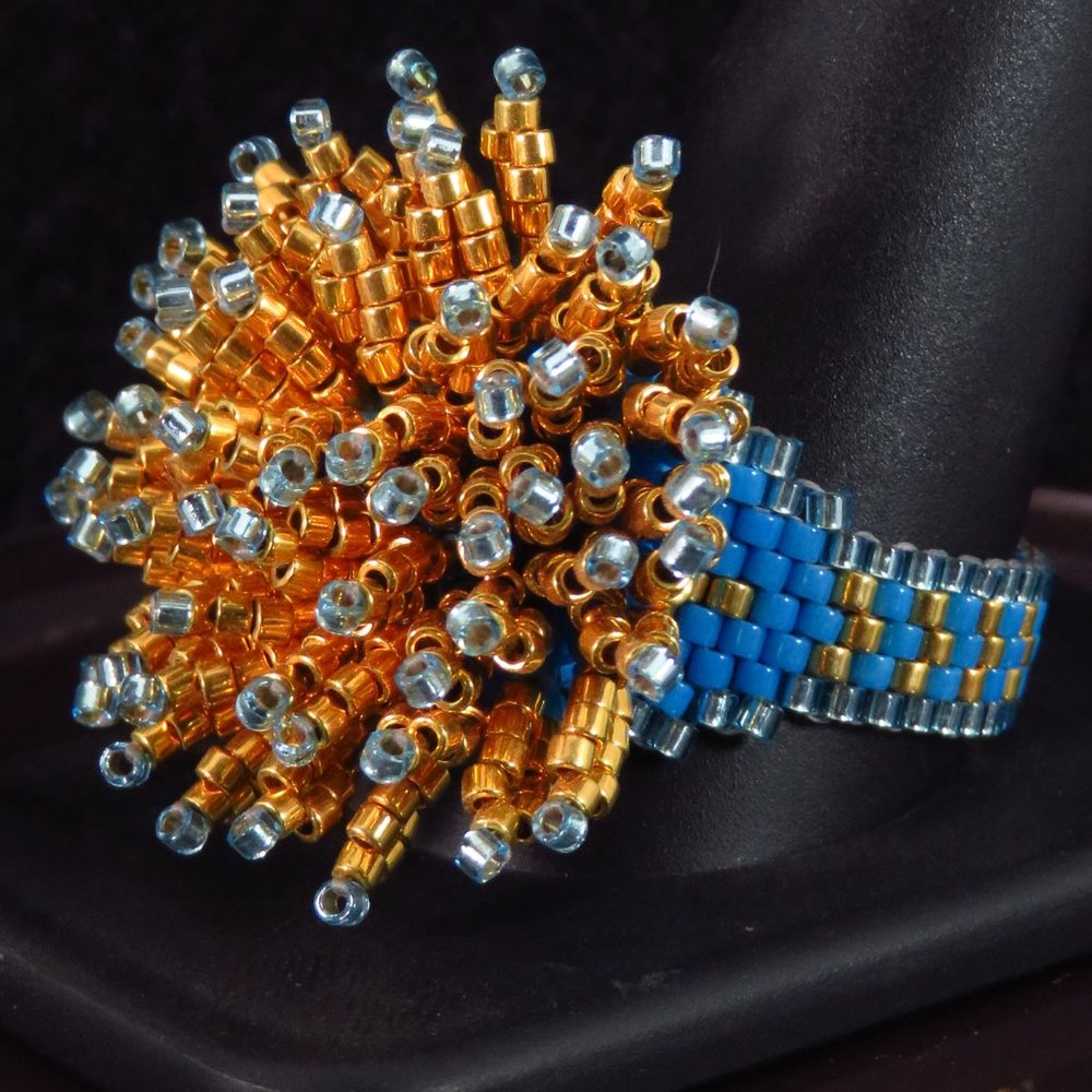 Flower Puff artisan cocktail ring